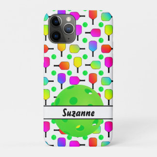 Colorful Pickleball Paddles Green, speciaal gepers iPhone 11 Pro Hoesje