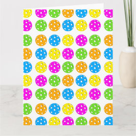 Colorful Pickleball Polkadots Wenskaart Kaart