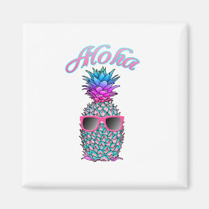 Colorful Pineapple Hawaiian Aloha Magneet