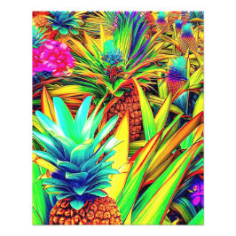COLORFUL PINEAPPLE PATTERNS FOTO AFDRUK
