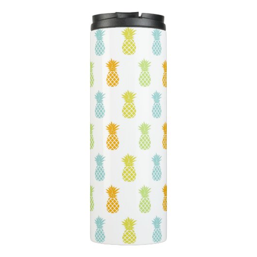 Colorful Pineapples Pattern Monogramed Thermosbeker (Achterkant)
