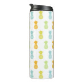 Colorful Pineapples Pattern Monogramed Thermosbeker (Geroteerd rechts)