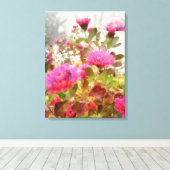 Colorful Pink Autumn Mums Canvas Afdruk (Insitu (Houten vloer))
