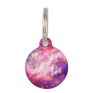 Colorful Pink & Blue Galaxy Nebula Huisdierpenning