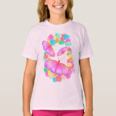 Colorful Pink Butterfly Floral Dream T-Shirt (Devant)