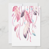 Colorful Pink Dream Catcher Birthday Uitnodiging (Achterkant)