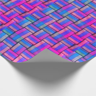 Colorful Pink Paars Blue Retro  Geometric Cadeaupapier