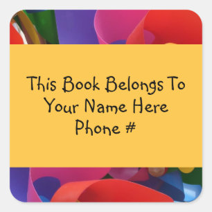 Colorful Pinrad Book Name Bord Sticker