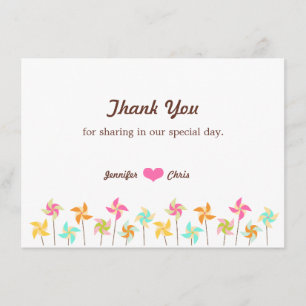 Colorful Pinrad ThMED Wedding Bedankkaart