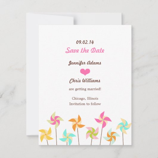 Colorful Pinrad ThMED Wedding Save The Date (Voorkant)