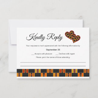 Colorful Pinstripe African Kente K30 RSVP Kaartje
