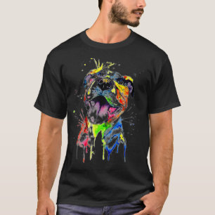 Colorful Pitbull Terrier Hondenliefhebber Pap Mam T-shirt