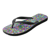 Colorful Pixel Squares Background Pattern Teenslippers (Schuin)