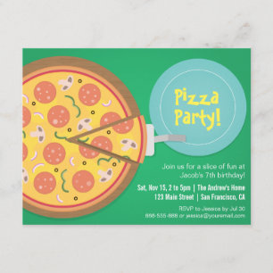 Colorful Pizza Movie Tiener Birthday Party Kaart