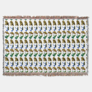 Colorful Poison Arrow Kikkers Throw Blanket Deken