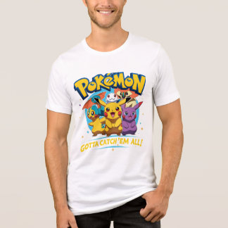 Colorful Pokémon Characters with 'Gotta Catch 'Em Tri-Blend Shirt