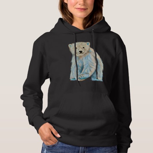 Colorful Polar Bear Pop Style Hoodie (Voorkant)