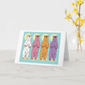 Colorful Polar Beren Wenskaart Kaart (Gele Bloem)