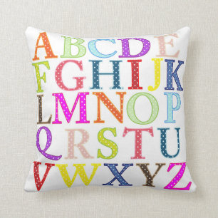 Colorful Polka Dot Alphabet Letters Kussen