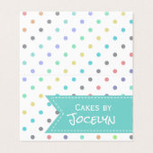 Colorful Polka Dot Bakery Folded Visitekaartje (Buitenkant ongevouwen)