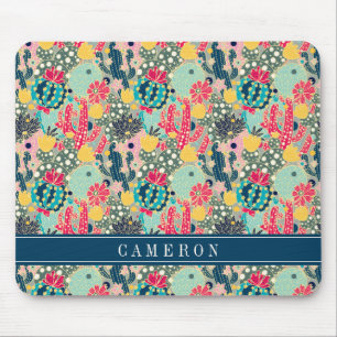 Colorful Polka Dot Cactus Pattern Muismat