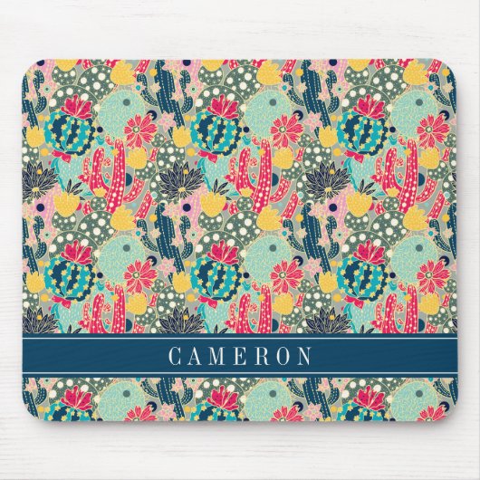 Colorful Polka Dot Cactus Pattern Muismat (Voorkant)