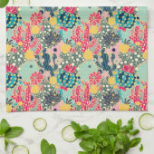 Colorful Polka Dot Cactus Pattern Theedoek (Gevouwen)