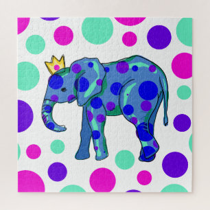 Colorful Polka Dot Elephant Puzzle Legpuzzel