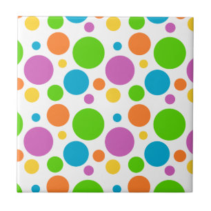 Colorful Polka Dot Pattern Tegeltje