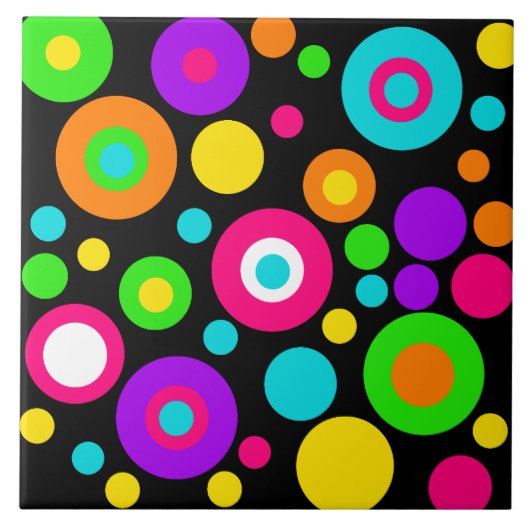 Colorful Polka Dot Pattern Tegeltje (Voorkant)