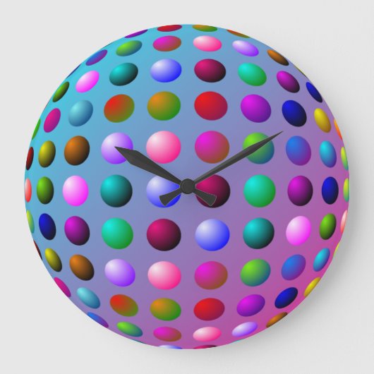 Colorful Polka Dot Wall klok (Voorkant)