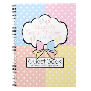 Colorful Polka Dots Baby shower Guest Book- Notitieboek