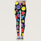 Colorful Polka Dots Black Leggings (Voorkant)