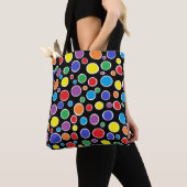 Colorful Polka Dots Black Tote Bag (Dichtbij)