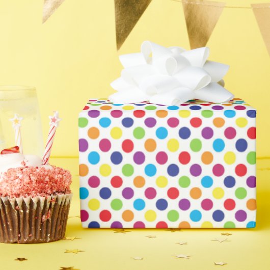 Colorful Polka Dots Cadeaupapier (Verjaardagsfeest)