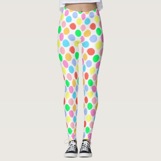 Colorful Polka Dots Leggings (Voorkant)