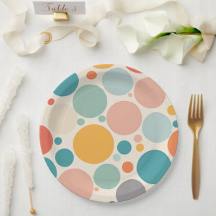 Colorful Polka Dots Papieren Bordje