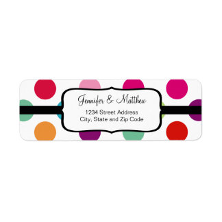 Colorful Polka Dots Pattern Etiket