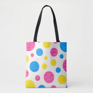 Colorful Polka Dots Pink Blue Yellow Retro Draagtas