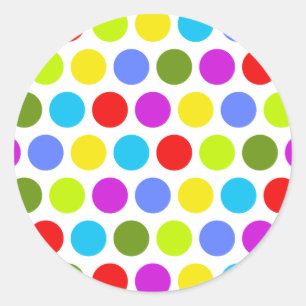 Colorful Polka Dots Ronde Sticker