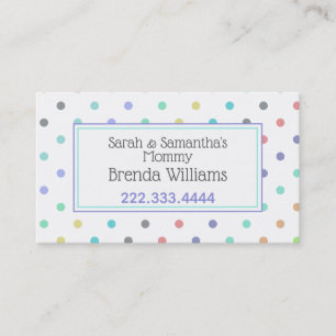 Colorful Polka Dots Stylish mammam Card Contactkaartje