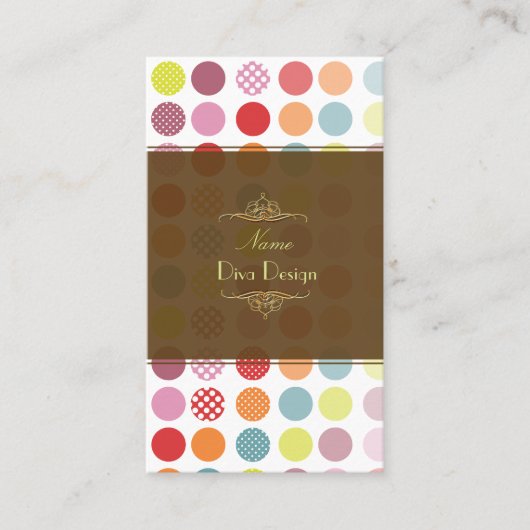 Colorful Polka stipt Visitekaartje (Voorkant)