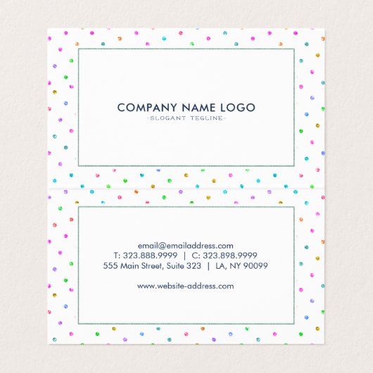 Colorful Polkadots Pattern Visitekaartjes (Binnenkant ongevouwen)