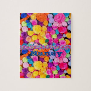 Colorful Pom Poms Jigzaag Puzzle Legpuzzel