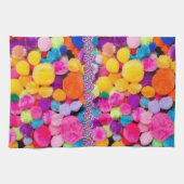 Colorful Pom Poms Kitchen Hand Towel Theedoek (Horizontaal)