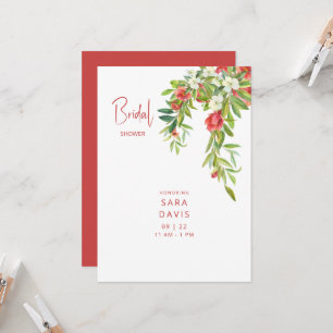 Colorful Pomegranate Tuscan Red Bridal Kaart