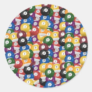 Colorful Pool Balls Ronde Sticker