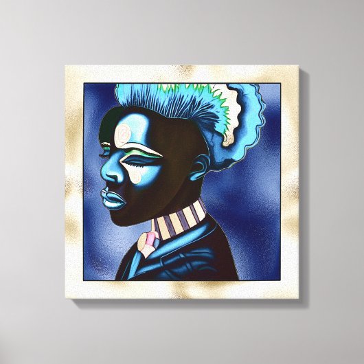 Colorful Pop Art African Man Canvas Afdruk (Voorkant)