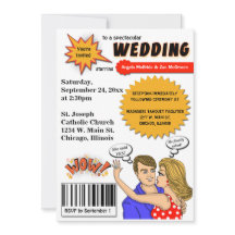 Colorful Pop Art Comic Book Hoesje Wedding Invite