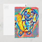 Colorful Pop Art Dachshund Briefkaart (Voorkant / Achterkant)